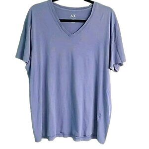 Armani Exchange Purple V-Neck T-shirt